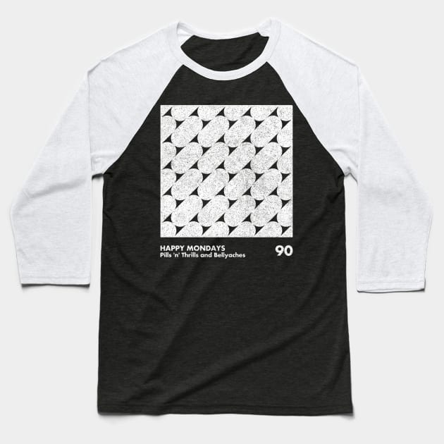 Happy Mondays / Minimal Graphic Design Tribute Baseball T-Shirt by saudade